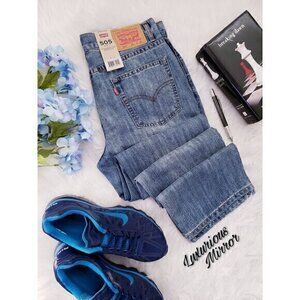 Levis Boys 505 Regular Straight Leg Jeans Blue Medium Wash Pockets 20 Reg 30X30